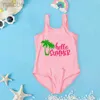 Hallo Zomer Cactus Kokospalm Gedrukt Kinderbadpak Baby Meisje Eendelig Badmode Meisjes Badpak Strandbodysuit Kleding 24327