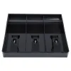 Tiroirs K5DC tiroir-caisse enregistreuse plateau d'insertion remplacement 3 billets 3 pièces pour petite caisse argent boîte de rangement en plastique noir