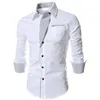 Camisas de vestido masculinas moda fina homens gola casual manga longa bloco de cor botão para cima masculino lapelas outwear negócios formal camisa slim top