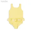 One-Pieces Girls Swimsuit 2024 Summer Printed Fashion Cute Girls One Piece Swimsuit Quick Dry Sunscreen Beach Girls Split Halter Swimsuit 24327