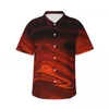 Мужские повседневные рубашки Red Fire Гавайская рубашка Мужская отпускная абстрактная печать с коротким рукавом Harajuku Pattern Свободные блузки больших размеров