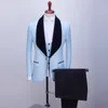 2023 Fi New Men's Casual Wedding Light Color Pattern Suit 3 Pcs Set / Male Slim Matching Collar Blazers Jacket Pants Vest L4ph#