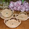 Tapetes de mesa feitos à mão em rattan e suportes para bebidas frias, decorativos para casa, para cozinha, quarto, sala de estar, café, 4 pacotes