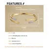 F.I.N.S Luxury Brushed Craft 925 Sterling Silver Gold Bracelet Retro Cubic Zirconia Layered Open Bangle Fashion Fine Jewelry 240313