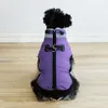 Veste chaude assortie aux couleurs violettes et noires, manteau d'hiver imperméable pour chien, vêtements pour chien de style fermeture éclair, vêtements pour temps froid pour chiot, veste de neige confortable pour