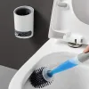 Brushes Silicone Toilet Brush For Bathroom WallMounted Toilet Bowl Brush With Holder No Dead Corner Bathroom Cleaning Brushes Home Set