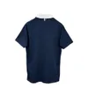 T-shirt POLO à manches courtes, panneau à revers bleu marine, bouton avant, tendance