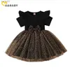 Abiti da ragazza ma baby1-5Y Bambino Bambino Neonate Vestito Stampa leopardata Tulle Tutu Abiti da festa Per ragazze Abbigliamento estivo per bambini yq240327