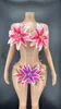 Christia Bella Designer Club Party Stripper Dancewear Sexy Halter Bikini 2022 Donna Costumi da bagno Beach Wear Set di corde floreali