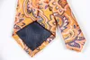 蝶ネクタイクラシックフローラルオレンジブルーネクタイジャック織りシルク8cmメンズネクタイビジネスウェディングパーティーフォーマルネック