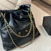 10AAA Designer Brand Bag Top Quality Giant Double Layer Bag Luxury Designer 30cm äkta läder Sheepskin Classic All Black Quilted Handbag Shoulder
