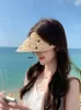 Cappelli a tesa larga vuoti da sole in paglia per le donne Sport estivi Corsa senza testa Visiera di protezione UV Cappellini da spiaggia da viaggio per donna da donna