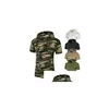 T-shirt da uomo T-shirt con palangari da uomo Solid Camouflage stampato Camicie in cotone da uomo Manica corta T-shirt con cappuccio Homme High Street Wear Drop D Dhi3L