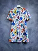 Designer Dress 2024 Summer New French Printed Dress Women's Short Sleeves Impossible Design