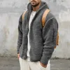 Manteau d'hiver Veste d'extérieur Couleur unie Thermique double face en daim Casual Veste de travail en polaire à capuche Abordable Brand New v4c2 #