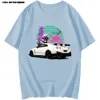 R35のアニメ初期D Tシャツgtr vaporwave jdmレジェンドカープリントシャツメン半袖100％コットグラフィックTシャツU7BV＃