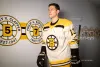 David Pastrnak 2023-24100º Centenário Jersey Bobby Orr Patrice Bergeron Jesper Boqvist Jake DeBrusk Brad Marchand Charlie McAvoy Linus Ullmark Milan Lucic