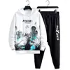 Herren Tracksuits Männer Sweatshirt Hosen Set Sporty Outfit Landschaftsdruck Kapuze Jogger Winter Herbst Tracksuit