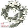 Fleurs décoratives Boho Wedding Artificiel Eucalyptus Roard Silk Rose Fake Plants suspendus Garland Party Table Arch Decors artisanat