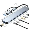 Hubs USB Hub 3.0 Station d'accueil Multiport 7 en 1, séparateur de Type C 5W PD, adaptateur pour Lenovo Xiaomi Macbook Pro, accessoires informatiques