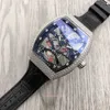 Tourbillon orologio meccanico da uomo di lusso tutto in pelle automatico scava fuori botte di vino moda movimento svizzero orologi da polso BH0J