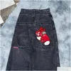 Jeans pour hommes Jnco Y2K Streetwear Hip Hop Gants de boxe Graphic Print Baggy Pantalon noir Hommes Femmes Harajuku Gothic Wide Pantalon Drop Deliv Otbrd