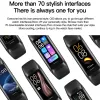 Bracelets Bracelet intelligent C60 1.1 pouces Amoled HD couleur écran sang oxygène Sport Fitness Tracker SmartBand pour les femmes bracelets