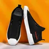 Casual Shoes Mens Flat Sneakers Korean Version Breathable Trendy Men High Top Brand Canvas Autumn Lazy Zipper