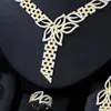 Halskette Ohrringe Set GODKI 3 Schicht Prinzessin Ohrring Schmuck Für Frauen Hochzeit Luxus Voller Kubikzircon Dubai Braut 2024