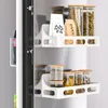 Kitchen Storage Rack Refrigerator Side Magnetic Accessories Spice Plastics Holders Wall-mounted Home Neatening Space-saving