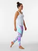 Aktywne spodnie Cyan i różowe spiralne legginsy Joggers dla kobiet sportowych kobiet z wysokiej talii kobiety