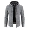 Nowy wełniany sweter z wełny męski zimny sweter Autumn Winter Jacket polarowy płaszcz amerykański odzież golf z kapturem blezer W6ra#