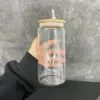 Склад в США, небьющиеся прозрачные пластиковые стаканчики для ПК на 20 унций, детская дорожная бутылка для кофе с водой на открытом воздухе с прозрачными/бамбуковыми крышками и прозрачной соломинкой для УФ-оберток DTF и винила
