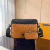 Designerskie torby mężczyźni 3PCS Trio skórzane czarne kwiaty Messenger Torebka luksusowe torby krzyżowe torba na zakupy torebki na ramię