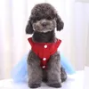 Vêtements de chien Pet Rouge Hanfu Puffy Robe Papillon Bowknot Jupe Tutu Uniforme Princesse Vêtements De Mariage Chiot Fille Bleu Accessoires Tang