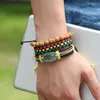 Bracelets de charme Q0KE 3 pièces/ensemble cordon accrocheur tissé Jamaïque cuir bijoux à bricoler soi-même décor cadeau pour les couples