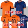 2024オランダメンフィスサッカージャージー2324ホランドクラブジャージーデジョンバージルダンフリース24 25 Bergvijn Shirt Klaassen Blind de L