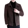 Homens jaqueta lapela design engrossado casaco masculino com bolsos laterais fino ajuste clássico butt-up jaqueta masculina 49OH #