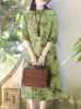 Zanzea Bohemian Floral Printed Dress 반 소매 스탠드 칼라 드레스 여성 우아한 휴가 선 드레스 패션 캐주얼 멍청이 240327