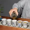Чашки, блюдца, керамическая ручная роспись, ретро, цветок сливы, орхидеи, офисная чашка для чая, креативная посуда для напитков, бытовые фарфоровые чайные чашки