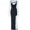 Abiti casual Townlike Elegante Maxi Long Chic Abito asimmetrico Donna Halter 2023 Summer High Split Nightclub Party sexy