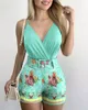 Summer Sexig mode Twopiece Hips Beach Women Suspender Shorts Suit Monos Mujer Elegante med Belt 240327