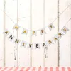 Party Decoration Paper Bunting Garland Jubileum Tillbehör Brev Banner dessertbord Happy