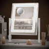 Decovesta Crushed Diamond Makeup upplyst Vanity Tounch Control Dimble Lights, 360 ﾰ Rotation Tablettmonterad kosmetisk spegel med 10x förstoring 2024 Ny