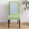 Housses de chaise Pâques Printemps Bleu Plaid Bois Grain Couverture Salle À Manger Spandex Stretch Siège Home Office Décor Bureau Cas Ensemble