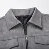 autumn Jackets Oversize Casual Clothes High Street Pockets Laper Zipper Suede Thick Coat Mens Windbreaker Loose W9sO#