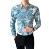 Wysokiej jakości stretch antys zmarszczki Mężczyzny LG Sleeve Koszulki