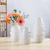 Vasi Ceramica Decorazione Accessori Vaso in ceramica Foglie Modello Moderno Casa Fiore Soggiorno Bianco