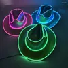 Freets chegando a festa de dança de chapéu de cowboy pearlescent decore um boné brilhante para a boate neon