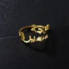Семейное кольцо для мужчин и женщин, индивидуальное кольцо с двойным именем, персонализированные украшения из нержавеющей стали, регулируемый подарок для пары 240315